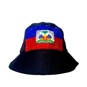 Haiti Bucket Hat Handmade with Crystals and Rhinestones